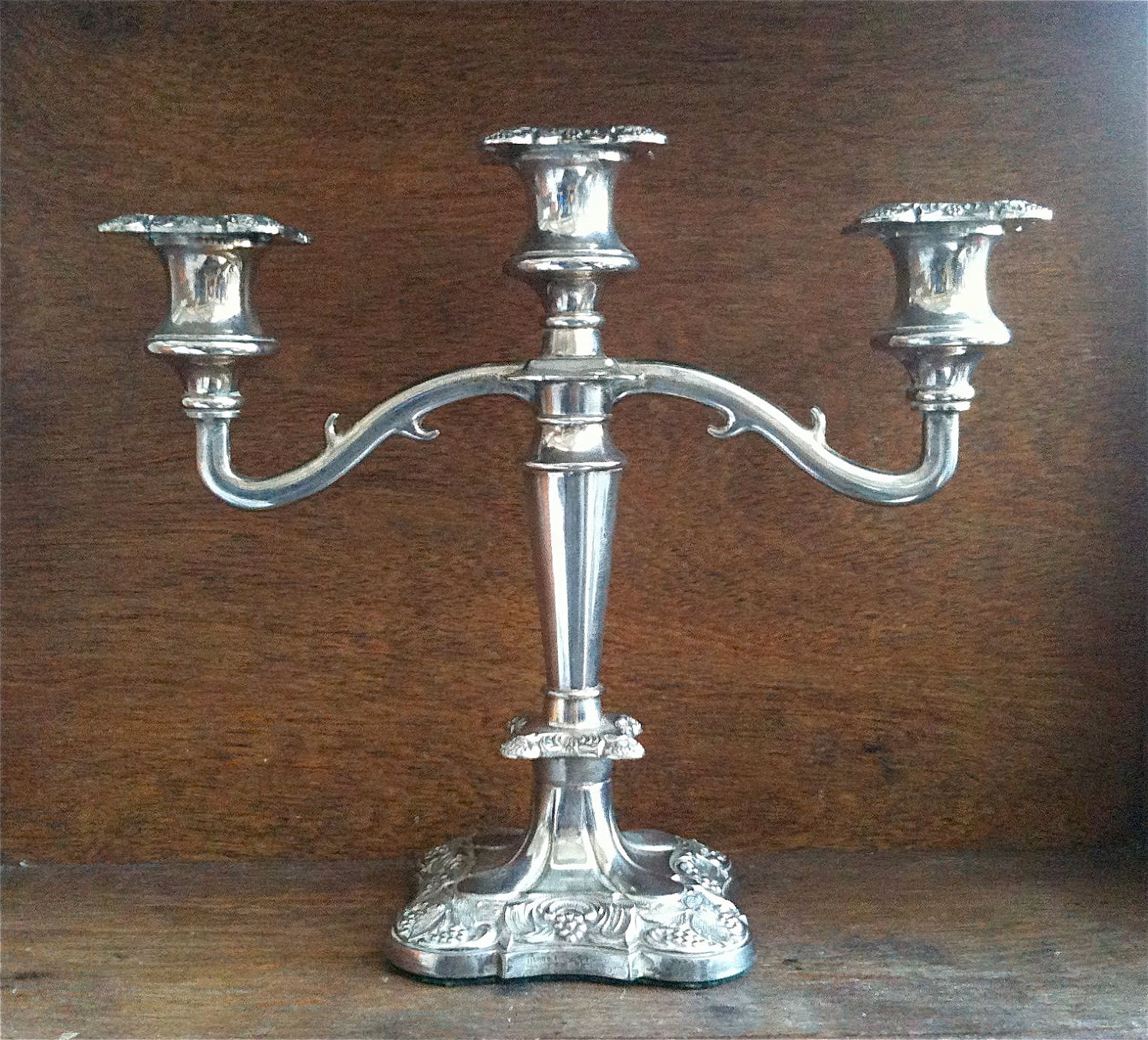 Vintage English Silver Candelabra, Classic 3 Light Candle Stick on Luulla
